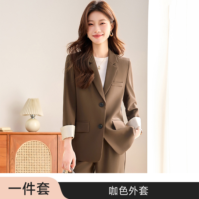 brown suit