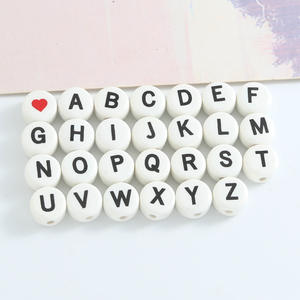 Xiyins ชุดลูกปัดตัวอักษรเซรามิก6X10มม. สำหรับเด็กสร้อยข้อมือ DIY วัสดุกล่องลูกปัด - Product Image 6