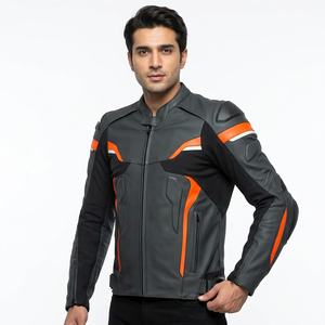 Men Canvas Racing Motorcycle Jacket Durable Protective Gear Windproof Hooded Stand Collar Vintage Style - Product Image 1
