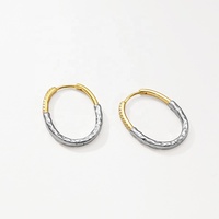 Nagosa style minimaliste 18k or vermeil 925 argent sterling deux tons boucles d'oreilles créoles femmes bijoux