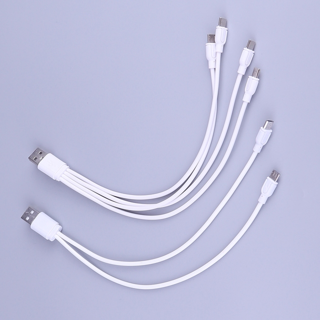 Special Design 25cm Length 4 in 1 Micro USB Charging Cable for Usb Rechargeable Battery