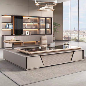 Muebles de oficina comerciales modernos, escritorio de ordenador, escritorio jefe, escritorio ejecutivo y juego de sillas con archivador Goldriches - Product Image 2