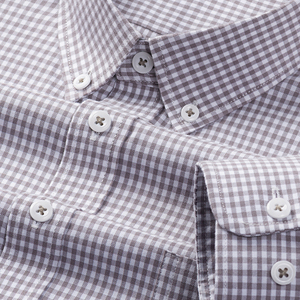 Nouvelle chemise à manches longues en tissu Oxford 100% coton lavé pour hommes - Chemise à carreaux décontractée - Tissu à carreaux en pur coton - Product Image 5