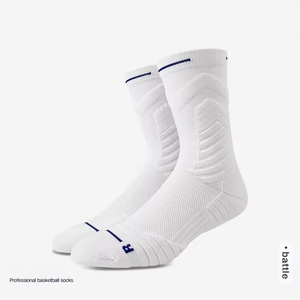 Chaussettes de basketball professionnelles pour l'entraînement, longues, en maille respirante, à boucles épaisses, antidérapantes et absorbant les chocs - Product Image 4