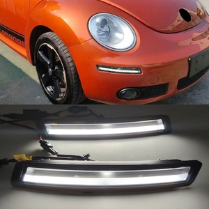 Pour Volkswagen Beetle 2006-2010, modification des feux de jour à LED, clignotants de pare-chocs avant, feux antibrouillard jaunes - Product Image 5