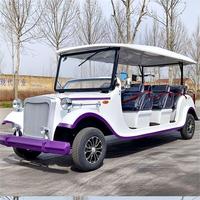 Bus électrique de tourisme vintage, équipement de parc d'attractions extérieur, capacité 11-14 places, 220V/380V, moteur 7.5KW, 200AH, fabrication chinoise, prix usine