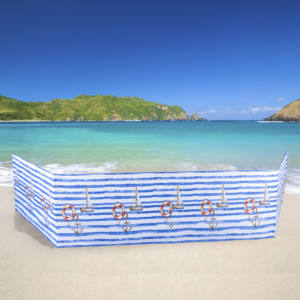 Beach Wind Screen Camping Windscreen Outdoor Foldable <strong>Windbreaker</strong> Beach Wind Screen Wind Breaker Fence with Nature Wood <strong>Pole</strong> - Product Image 1