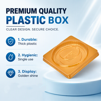 Boîte à gâteaux de lune en plastique PET avec logo personnalisé, base dorée et fenêtre transparente, emballage de conteneur de stockage de desserts OEM