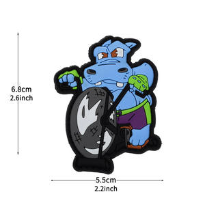 Fitness Hippo <span class=keywords><strong>Squad</strong></span> PVC Hook and Loop Parches de hipopótamo táctico - Product Image 6