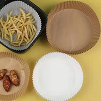 Papiers de cuisson en gros pour friteuses à air chaud de 6,3 et 7,9 pouces avec emballage personnalisé en boîte