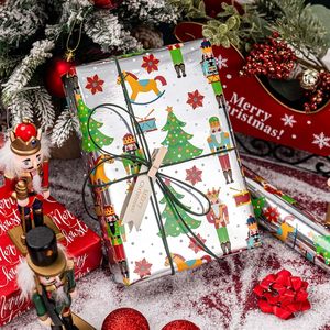 Papel de Regalo Plateado Navideño Reversible con Diseño de Árbol Cascanueces, 17 Pulgadas x 32.8 Pies, Papel para Envolver Regalos y Manualidades - Product Image 6