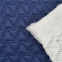 Tissu de veste imperméable de haute qualité en nylon 100% respirant, tissé, brodé et matelassé, de couleur marine, pour filles et garçons