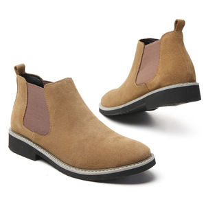 Botas Chelsea de Otoño Invierno para <span class=keywords><strong>Hombre</strong></span>, Estilo Británico, Zapatos de Cuero de Ante, Botas de Tobillo Casuales para <span class=keywords><strong>Hombre</strong></span>, Talla Grande 46, Bota Masculina - Product Image 5