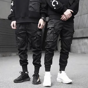 Alta calidad Hip Hop Cargo Mens Multi bolsillo Pantalones joggers Moda Streetwear Cargo Pantalones