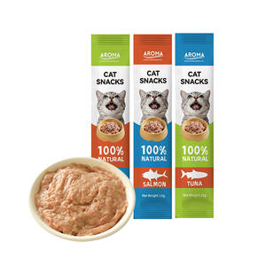 Snack per Gatti 15g, Cibo Umido per Animali Domestici, Barretta Cremosa con Pollo, Tonno e Salmone - Product Image 1