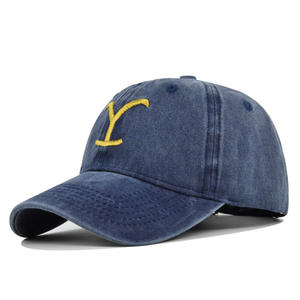 Casquette de baseball vintage à 5 panneaux en sergé Yellowstone <span class=keywords><strong>Dutton</strong></span> Ranch Style ethnique en détresse coton lavé broderie incurvée à la mode - Product Image 5