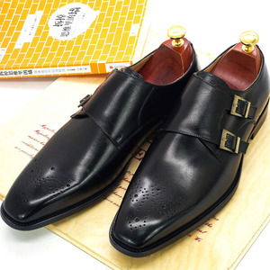 New <b>Block</b> Carves American Men's Business Pointed Nickel Plated Leather Professional Dress Shoes Men's Retro Leather Shoes Men's - Product Image 2