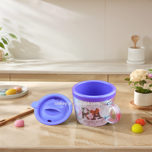 Tazza da disegno per bambini da scuola per bambini da 8 once carina con inserti in carta per pittura Mini-viola - Product Image 2