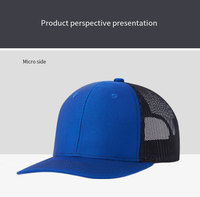 Casquette de baseball unisexe en coton 100% bicolore avec dos en maille, personnalisable avec logo, haute qualité, pour activités de plein air, vente en gros, style camionneur