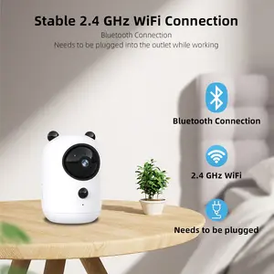 كاميرا أمان تعمل بالبطارية مع واي فاي ونظام أندرويد، بطارية 5200 مللي أمبير، تتبع الحركة بالأشعة تحت الحمراء، دوران 360 درجة للاستخدام المنزلي والفندقي - Product Image 6