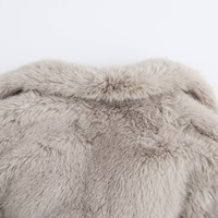 Manteau Hiver Chaud Fausse Fourrure Renard Style Nouveau pour Femme Boying Écologique Tissé Uni Décontracté à Col Rabattu