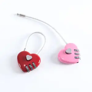 Kalp kilidi şifreli kilit kırmızı çift kalp kilidi çok renkli seçim okul çantası kasa çantası