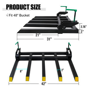 Pince <span class=keywords><strong>de</strong></span> longueur <span class=keywords><strong>de</strong></span> fourche Capacité <span class=keywords><strong>de</strong></span> 2500 lb Pince en acier robuste sur fourches à palettes Seau pour tracteur 48" - Product Image 2