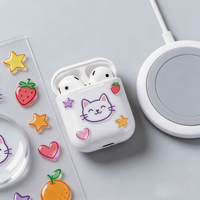 Autocollants en époxy 3D transparents en PET découpés, motifs Kawaii pour journal, bouteille d'eau et loisirs créatifs