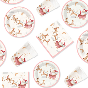 DAMAI Christmas Party Supplies Father Christmas Paper Plates Napkins Xmas Gnome Party Disposable Tableware Set Decorations - Product Image 2