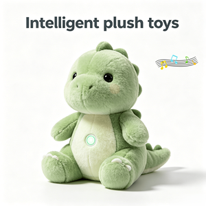 Peluche dinosaure super douce avec logo personnalisé, couleur au choix, chantant, musical, lumineux, jouet compagnon pour enfants, cadeau - Product Image 1