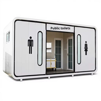 Cabine de toilette modulaire portable, assemblée, imperméable, ignifuge, respirante, en panneaux sandwich, design moderne pour bureau