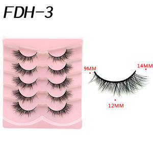 5 paires/plateau <span class=keywords><strong>Manga</strong></span> naturel long flexible et réutilisable pleine bande cils Extentions matériel avec personnalisé - Product Image 3