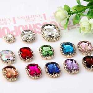 Todos los colores Glass <span class=keywords><strong>Chaton</strong></span> Stones Silver Gold Base Clear Crystal Beads Coser en diamantes de imitación en garra - Product Image 4