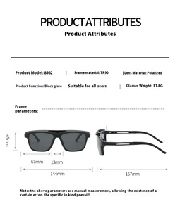 Gafas de Sol para ciclismo 2 en 1 con lente abatible magnética con marco polarizado UV400 TAC y TR90 Protección solar óptima - Product Image 6