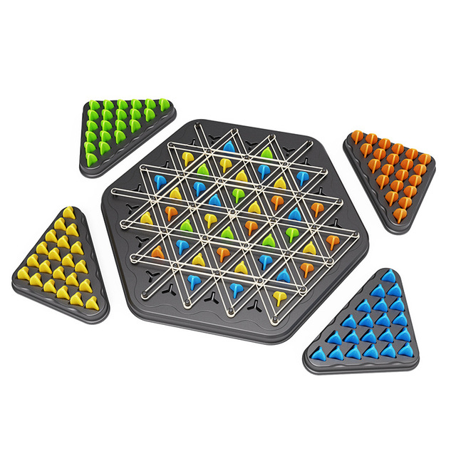Children's Educational Triangle Chess Set with Chain Fun & Educational Toy