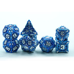 Оптовая продажа, набор голубых металлических Кубков D & d,7 шт., набор кубических Кубков в форме пирата для Dnd Dungeons and Dragon Game - Product Image 1