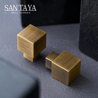 Poignées Santaya en laiton brossé antique massif, poignées de meubles de cuisine, boutons de tiroir de chambre à coucher, poignée de meuble en bronze