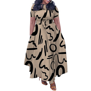Abito Issey Miyake da donna, nuovo modello 2026, di tendenza, elegante, con scollo a V, <span class=keywords><strong>in</strong></span> <span class=keywords><strong>viscosa</strong></span>, a contrasto di colore, <span class=keywords><strong>taglie</strong></span> <span class=keywords><strong>forti</strong></span>, stile africano, per il commercio estero - Product Image 3