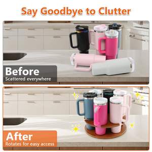 ขวดน้ำสำหรับ Stanley แก้วทัมเบลอร์40ออนซ์แบบหมุนได้แก้วทัมเบลอร์จัดเก็บถ้วยไม้แข็งเหมาะสำหรับตู้ห้องครัว - Product Image 4