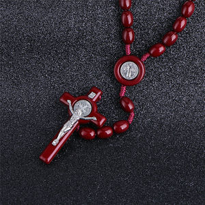 Offre Spéciale En Bois Chapelet Perles Colliers Jésus Catholique Religieux Chapelet Colliers pour Pary <span class=keywords><strong>Bijoux</strong></span> En Gros - Product Image 2