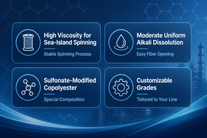 Chips de Poliéster Soluble en Álcali de Alta Viscosidad COPET para la Producción de POY y Microfibra Mediante Hilatura Sea-Island - Product Image 3