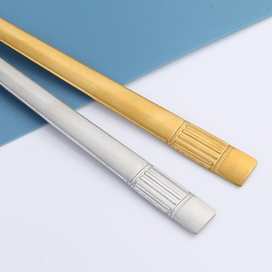 Cuillère carrée coréenne en acier inoxydable de qualité supérieure, cuillères à long manche et fond plat, agitateur à dessert vintage style lanterne de palais pour la crème glacée - Product Image 3