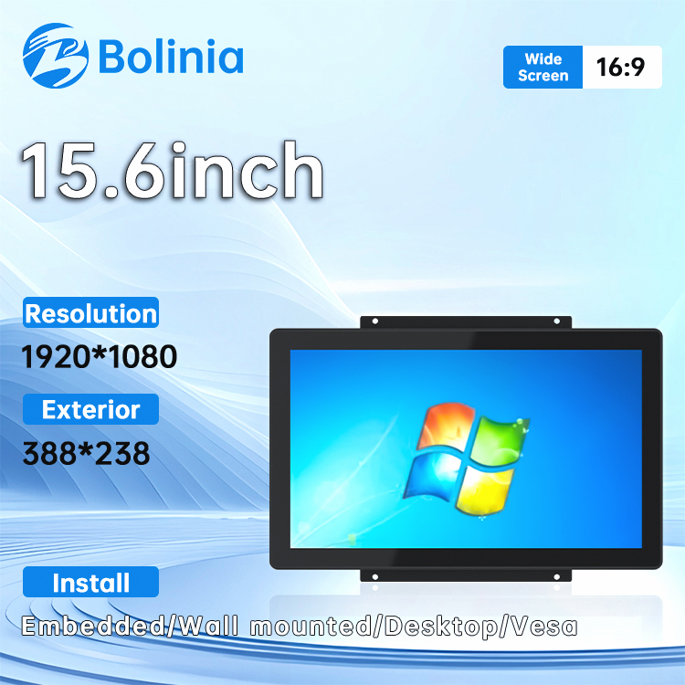 15.6/15/Inch Rack Mount Industrial Open Frame Embedded Capacitive Touch Screen IPS HD SSD Metal Panel PC in Stock
