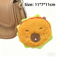 Peluche Capybara Super Douce en Forme de Burger 12cm, Mignonne Poupée Porte-clés Capybara avec Rembourrage en Coton PP, Vente en Gros