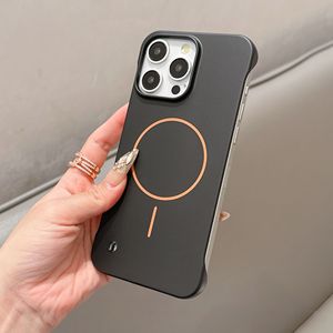 Funda de teléfono ultrafina mate con agujero hueco magnético sin marco para iPhone 12 13 14 15 Series 16 Pro Max 16 Plus - Product Image 5