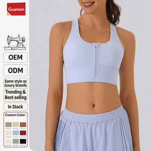 <span class=keywords><strong>Sujetador</strong></span> deportivo de alta intensidad con <span class=keywords><strong>cremallera</strong></span> frontal para mujer, de spandex/nailon, a prueba de golpes, con tirantes fijos, para entrenamiento físico y yoga. - Product Image 1