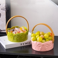 Corbeille à fruits Lelyi de luxe en porcelaine, écologique, portable, style vintage français, Feng Shui, pour la maison et le salon