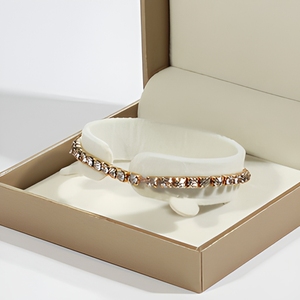 Caja de Regalo de Lujo para Collar con Textura Dorada Champán, Elegante Empaque de Joyería de Papel de Lino para Anillo, Pulsera, Colgante - Product Image 2