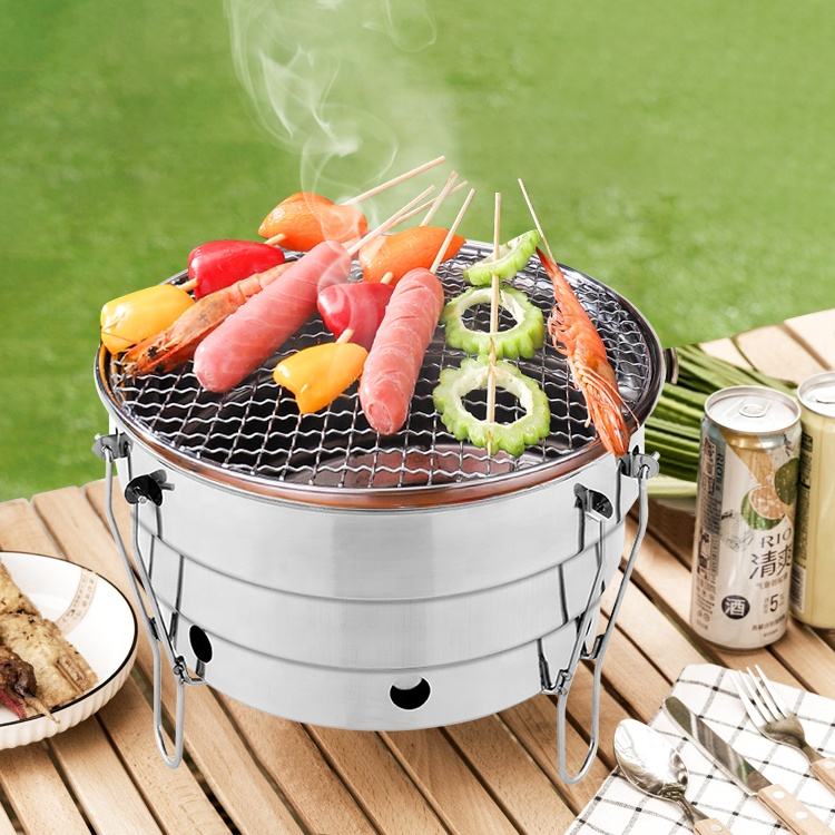 Wholesale Japanese Style Portable Camping Small Stainless Steel Kabob Grill  Barbecue Charcoal Grill