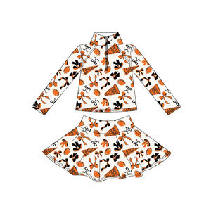 Custom Design Kids Girls Athletic Wholesale Clothing High Quality Sport Team <b>Long</b> Sleeve Pullover <b>Top</b> With <b>Leggings</b> Outfit - Product Image 6